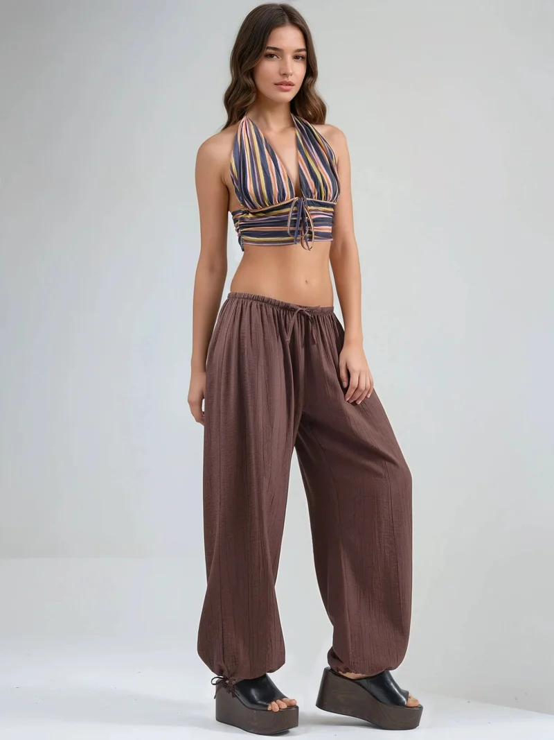 Busem BUSEM Elastic Waist Pants with Tie Detail